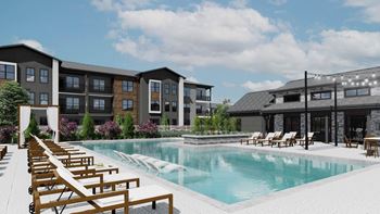 Relaxing Pool With Sundecks at The Liliana Apartment Homes, Pooler, GA